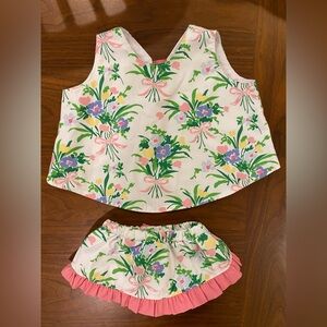 The Beaufort Bonnet Company Two Piece Floral Spring Outfit Size 6-12 Months